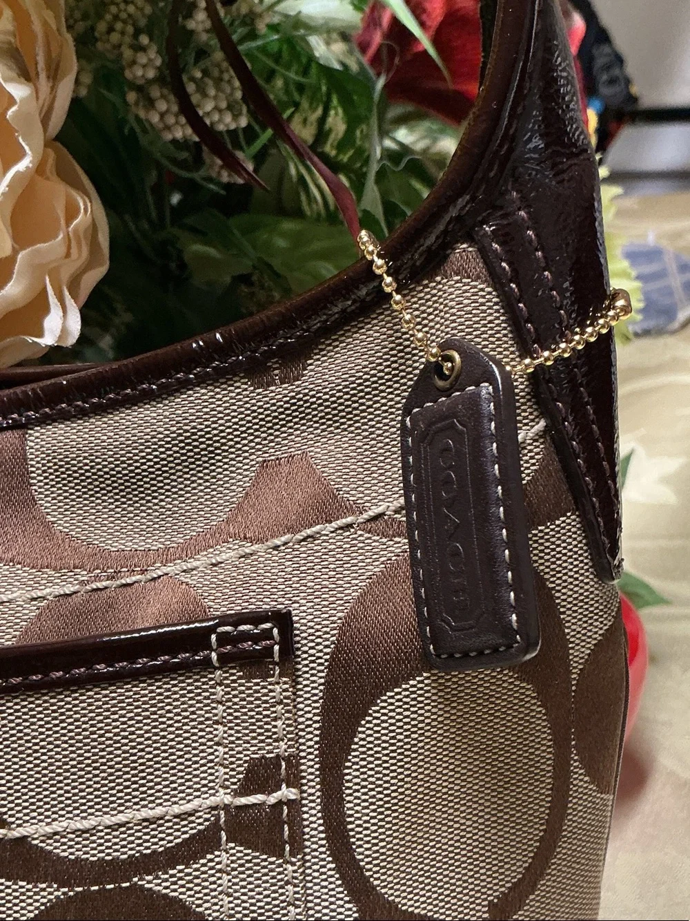 Coach Y2K Signature Canvas Shoulder Bag in Brown and Tan
